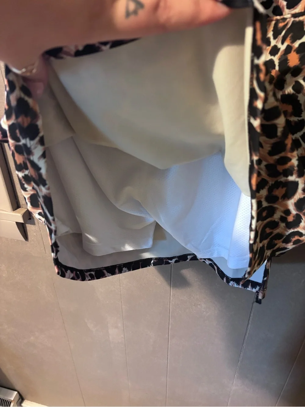 Leopard Print Skort in Black & Brown